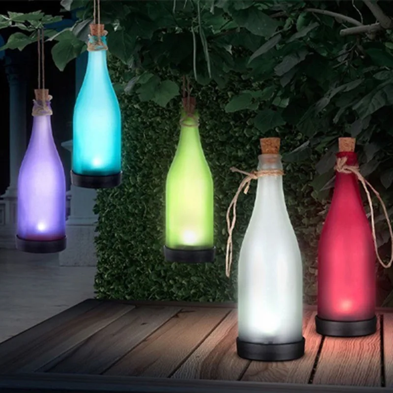 5pcs Solar Bottle Light Outdoor Decoration Light LED Modeling Light Plastic Bottle Light