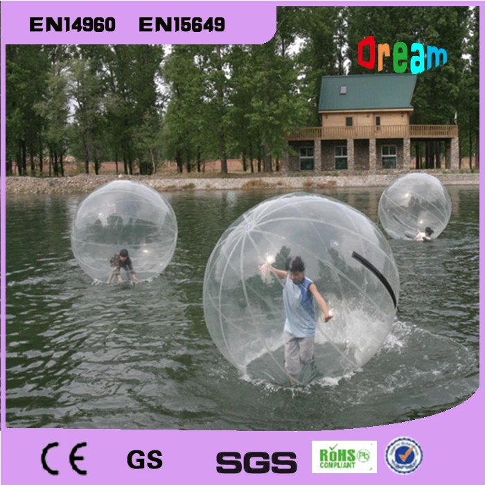 2 m transparenter aufblasbarer menschlicher Hamsterball, aufblasbarer Wasser-Walking-Ball, Zorb-Ball, aufblasbarer Wasserball