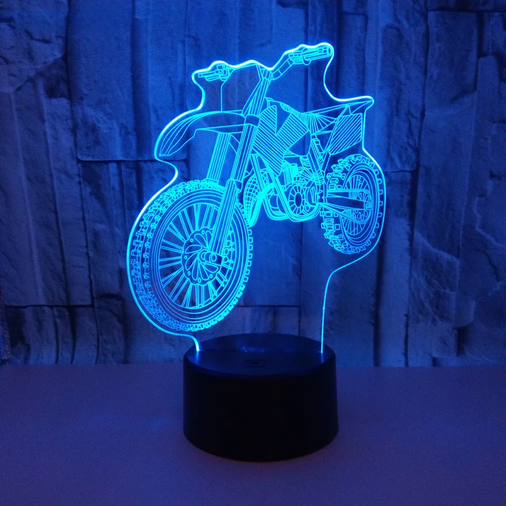 Motorcycle 3d Nightlight 7 color change Kids Lamp Luminaria De Mesa Led Usb 3d Night Light Luminaria Led Light Fixtures