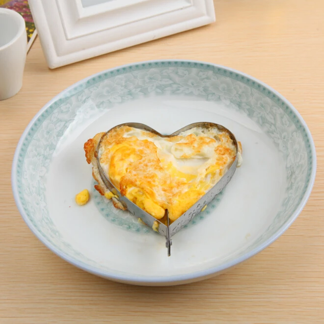 Free Shipping Kitchen Heart Love Shaped Cook Fried Egg Mold Pancake Stainless Steel Mould ss936