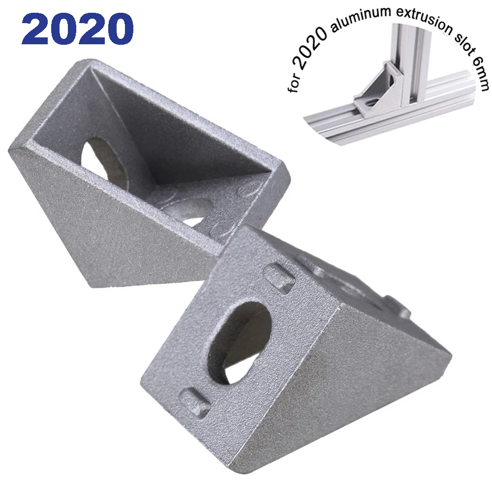 2020 Slot 6 Corner Angle L Brackets Connector Fasten connector Aluminum Profile Accessorie Pack of 50