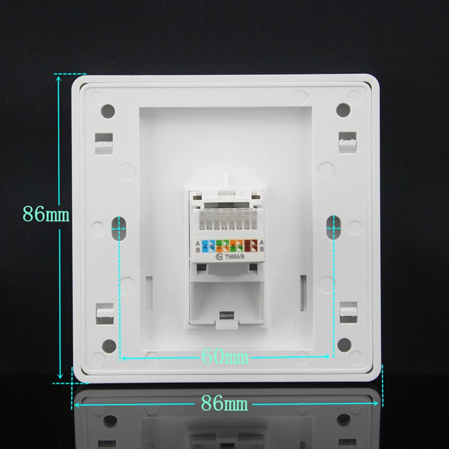 xintylink rj45 Socket panel jack modular 1 Port cat5e cat6 white Keystone pc Wall Face plate Faceplate toolless computer 86mm