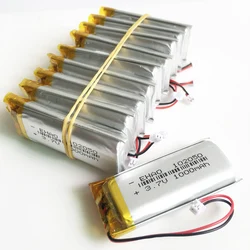 10 pcs 3.7V 102050 1000mAh Lithium Polymer Lipo Rechargeable Battery JST 1.25mm 2pin Plug For KTV Household Wired Microphone GPS