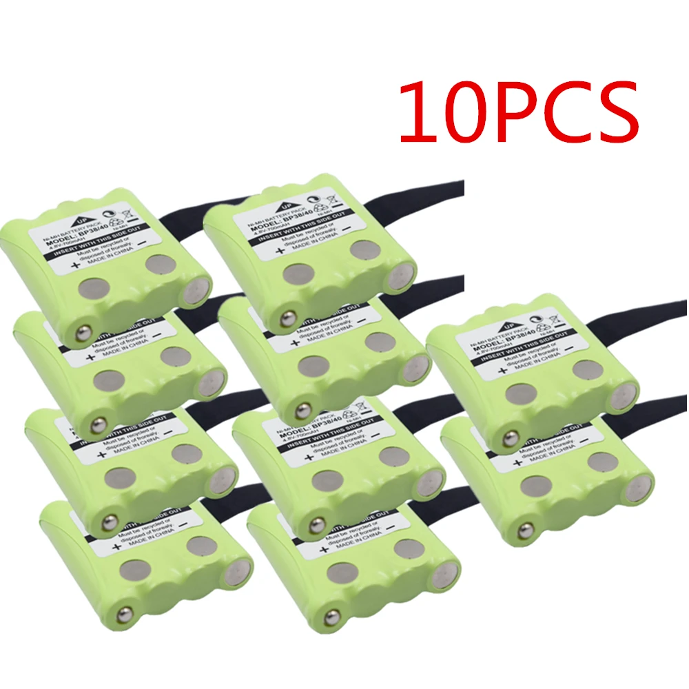 10 Pack NI-MH Battery Replacement For Uniden Radio BP-38 BP-40 BT-1013 4.8V 700mAh For MOTOROLA TLKR T4 T6 T8 Cordless