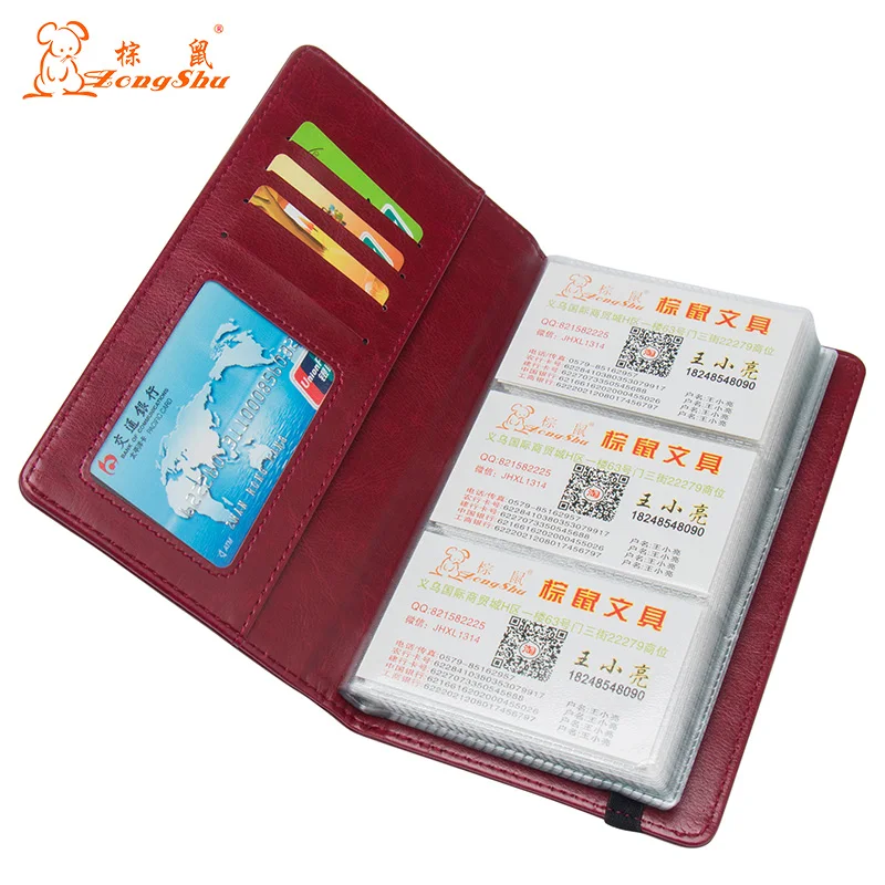 2020 New Large-Capacity Business Card Book 120 Cassette With String Pu Leather Bank Credit Card Id Card Holder Business Card Hol