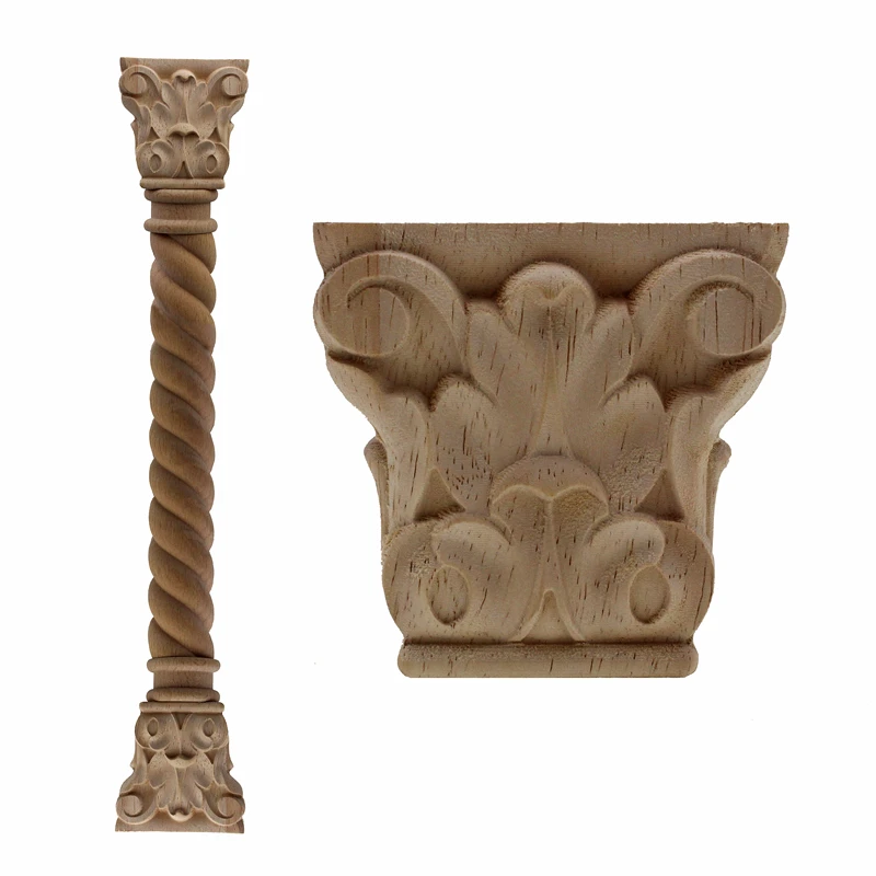VZLX Wood Carving Decal Bed Windows Applique Furniture Stigma Wall Fireplace Cabinet Decorative Figurines Decoration Home Decor