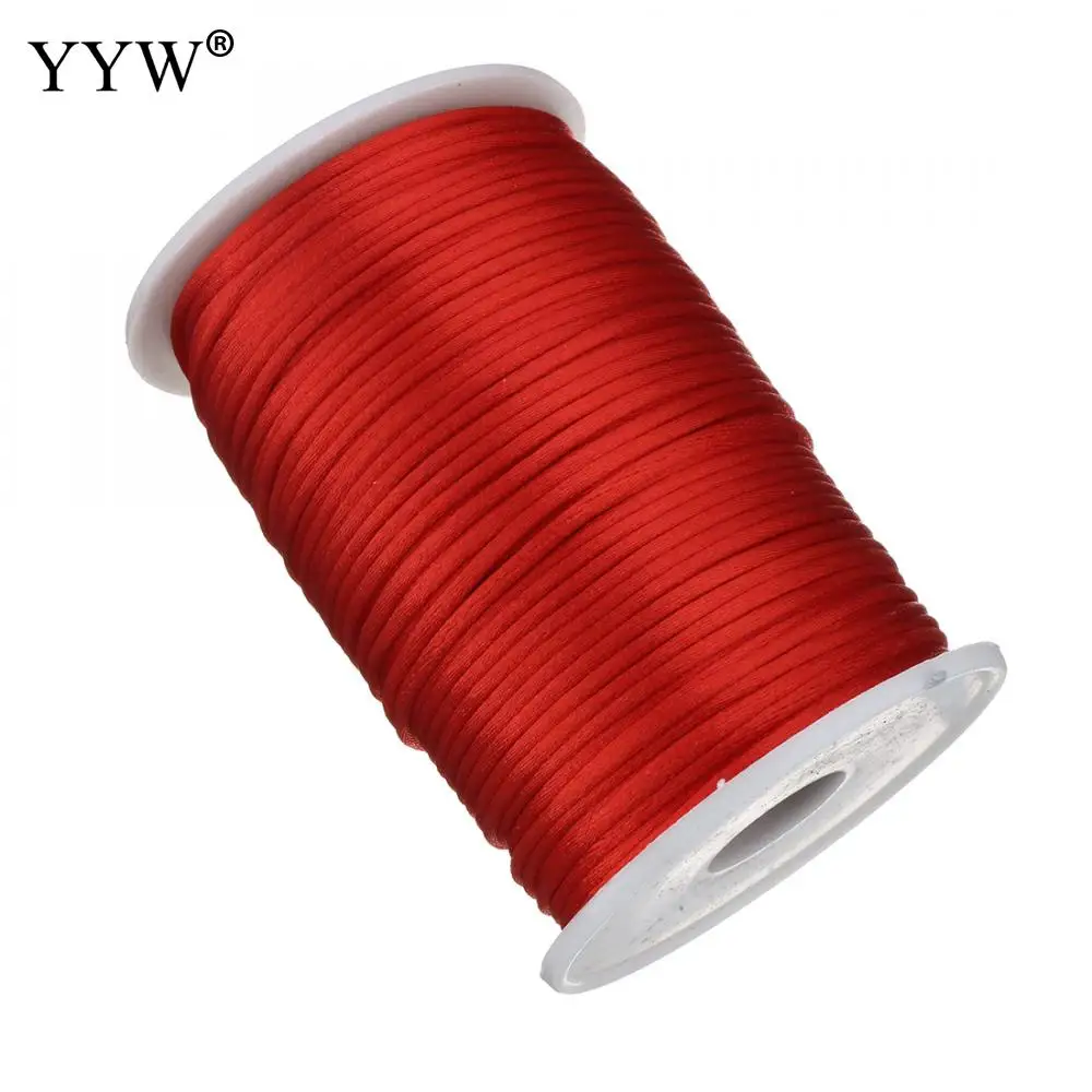 24 Color 100yards/Pc 2mm Mix Nylon Satin Koreal Knotting Silky Macrame Cord Beading Braided Bracelet String Thread