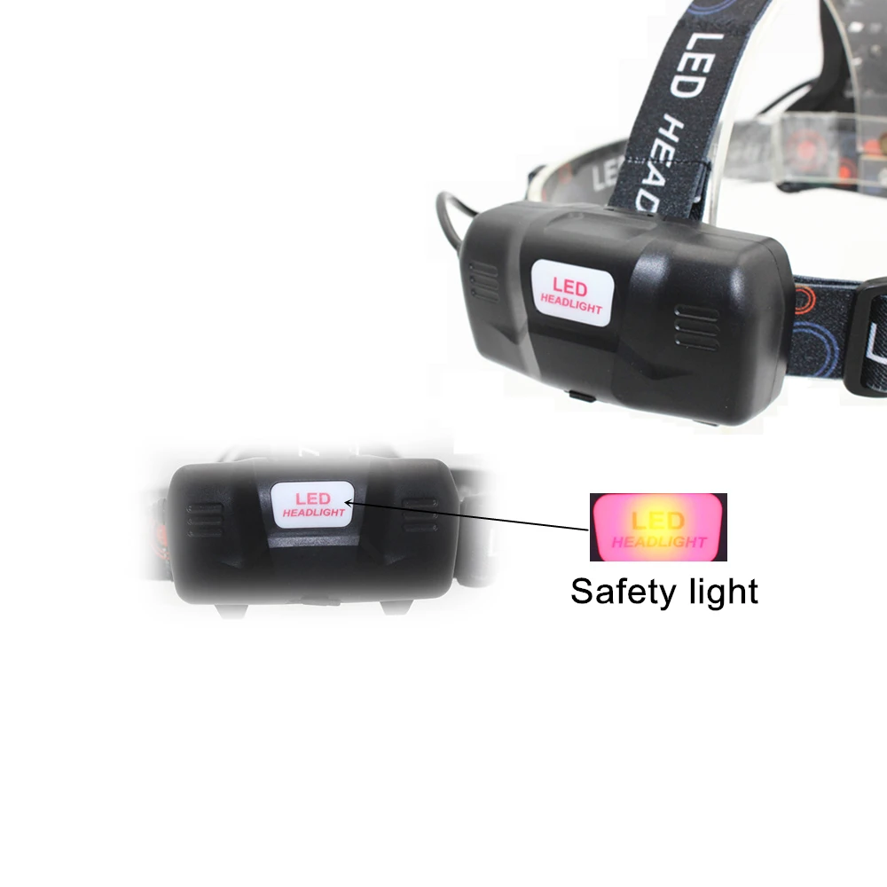 USB Rechargeable 5 LED Headlight T6 Q5 LED Headlamp Head Lamp Hunting Fishing Light with USB Charging Line