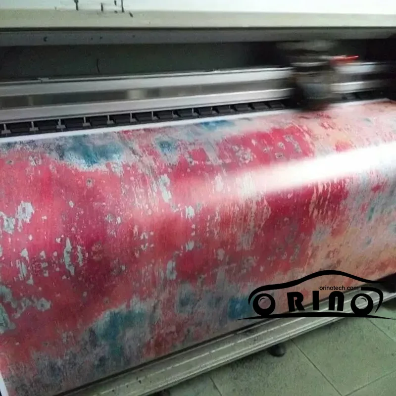 Red Rust Vinyl Film Car Wrap With Air Bubble Free For Vehicle Boat Graphics Car Rusty Sticker Size: 1.52*5/10/15/20/25/30 Meters