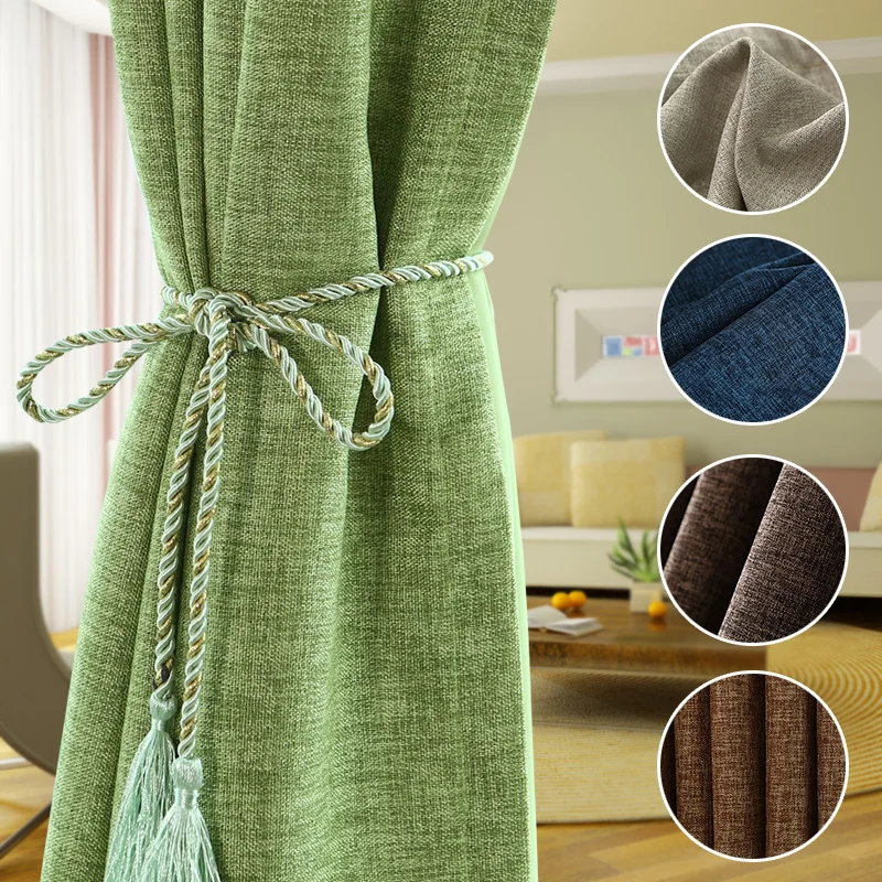 300CM Height Custom Made Faux Cotton Linen  Modern Curtain Curtains Fabrics For Bedroom Cortinas LivingRoom Cortina Drapes