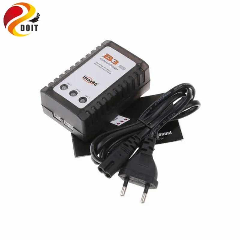 Carregador B3 com plugue UE para bateria de lítio de aeronave modelo 7,4 V a 11 V, 2 s, 3 s Carregador de equilíbrio B3 simples O adaptador de energia