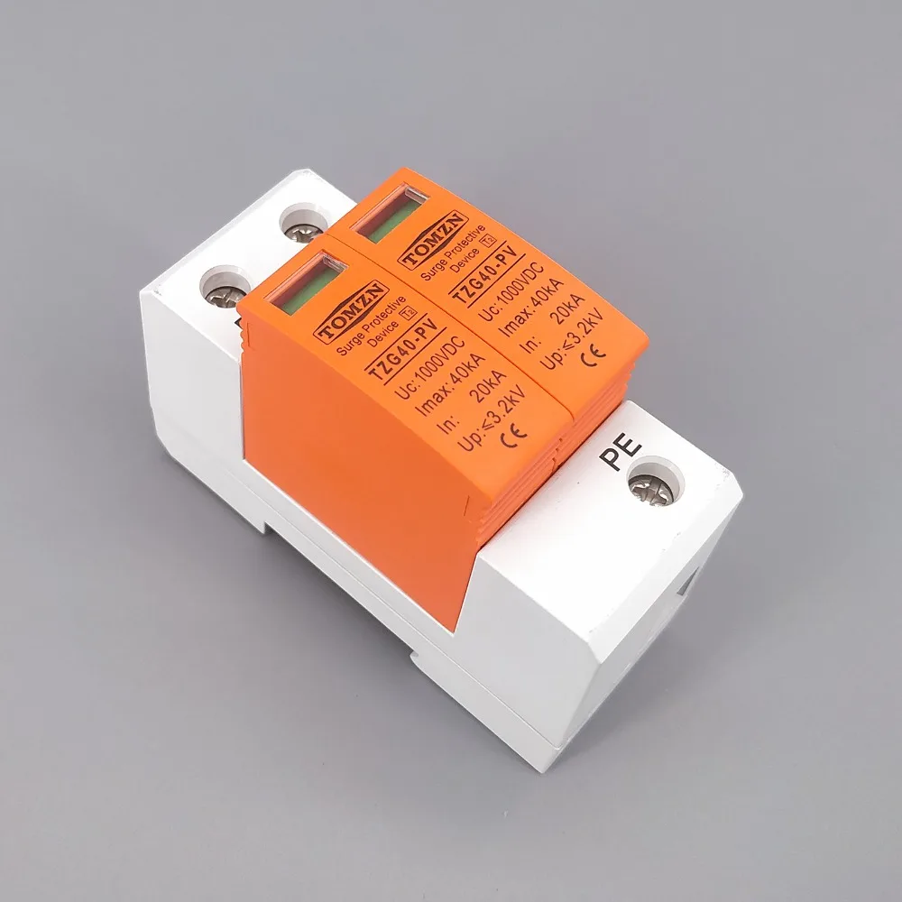 Protector de sobretensiones doméstico, dispositivo descargador de alta tensión, 20KA ~ 40KA, DC 1000V, SPD