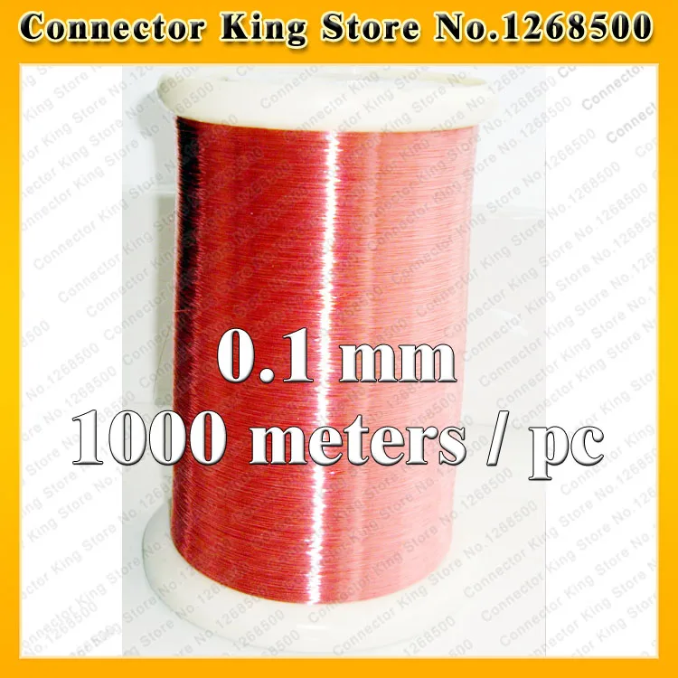 

ChengHaoRan 1000 meters/pcs QA-1-155 Red Magnet Wire 0.1mm Enameled Copper wire Magnetic Coil Winding 0.1 mm