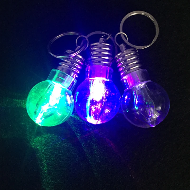 2018 Led Dance 24pcs/lot Led Flash Light Bulb Key Ring Keychain Lamp Torch Bag Chains Crystal Keyring Car Chain Women Holder