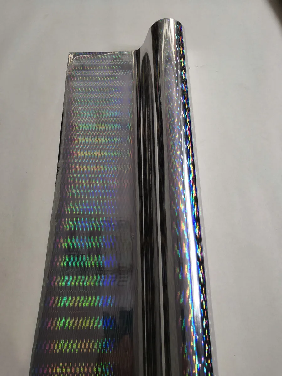 Holographic foil hot stamping foil silver color wide line pattern 2017  hot press on paper or plastic