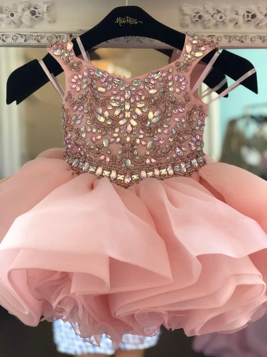 Crianças Pageant Dress for Little Miss 2019 Único Cupcake Glitz Da Menina Da Criança Infantil Do Bebê Vestido de Casamento Convidado na Festa De Aniversário Do Miúdo