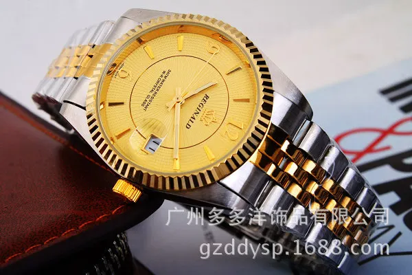 HK Crown Brand Luxury Fashion Men Dress Watch Full gold Stainless Steel Quartz Business WristWatches Male Clocks relojes hombre