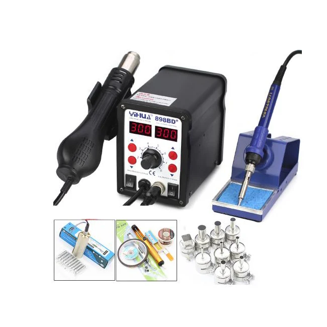 YIHUA 898BD + / 898D + / 898D desoldering station, with hot soldering iron, hot air gun soldering station BGA rework station