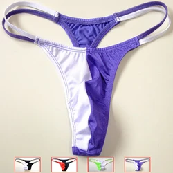 hot Gay Men G String Sexy Penis Pouch Nylon Low waist Panties Mens Bikini Thong Patchwork Seamless Men's Thongs jockstrap