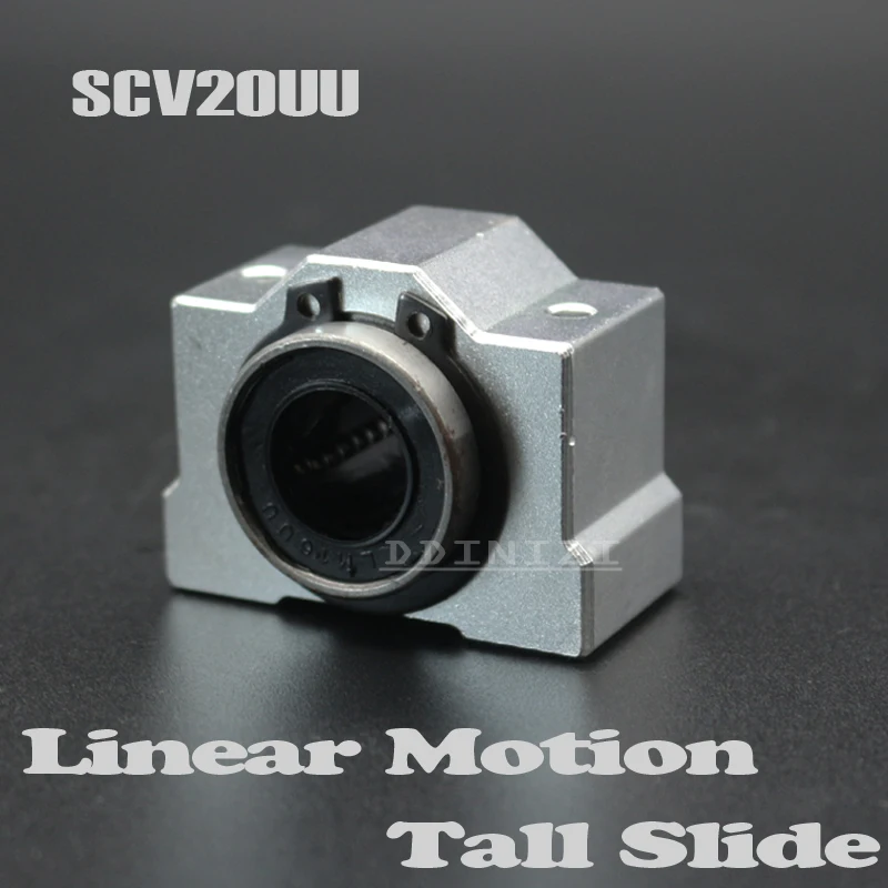 2 Pcs SC20VUU SC20V SCV20UU SCV20 20mm CNC DIY Unit Short Slide Block Linear Slide Bearing Units For XYZ Table CNC Router