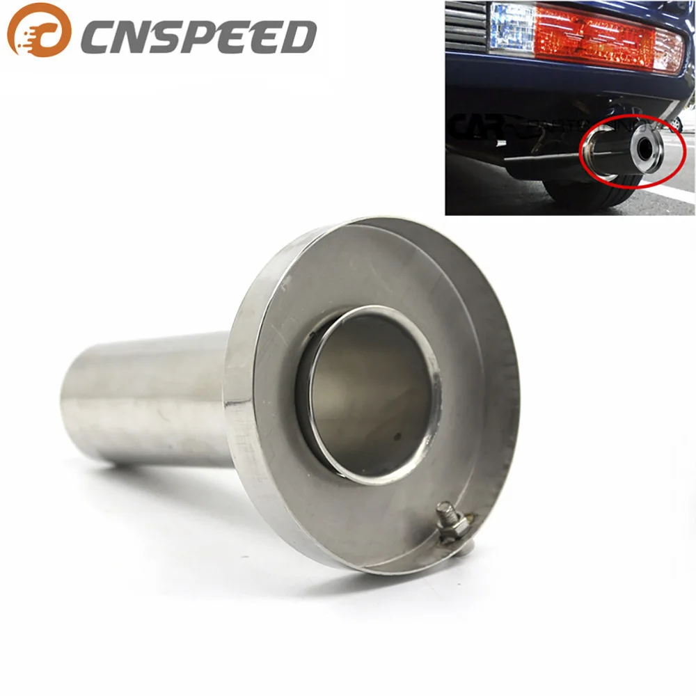 CNSPEED Universal unadjustable 85mm 3.5 /98mm  4” /110mm 4.5” Car Stainless Chrome Exhaust Muffler Silencer YC100706