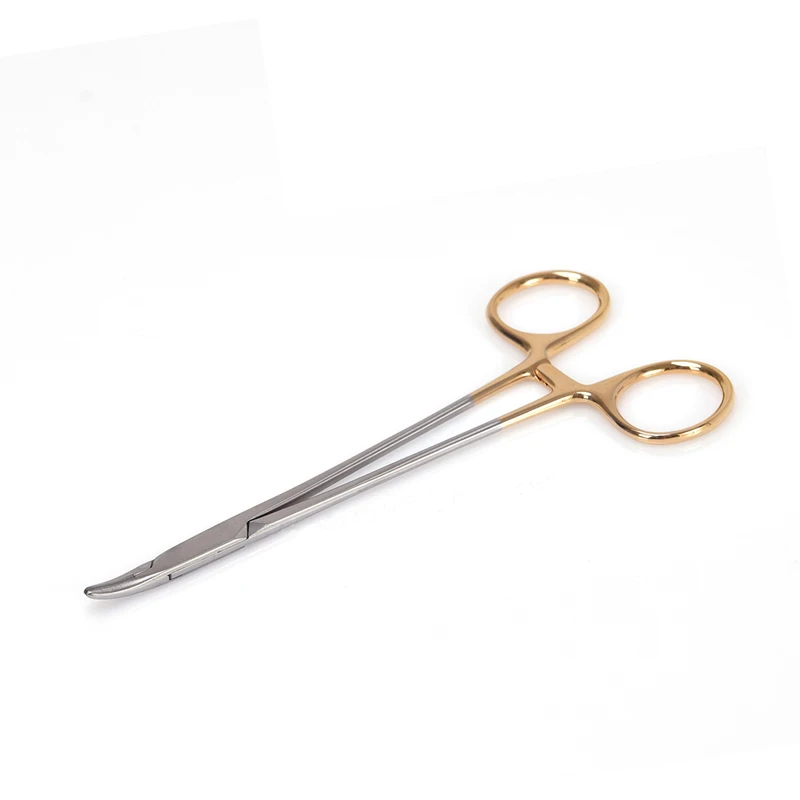 Dental needle holder 12-16cm gold handle needle holder pin clamp stainless steel dental surgery equipment