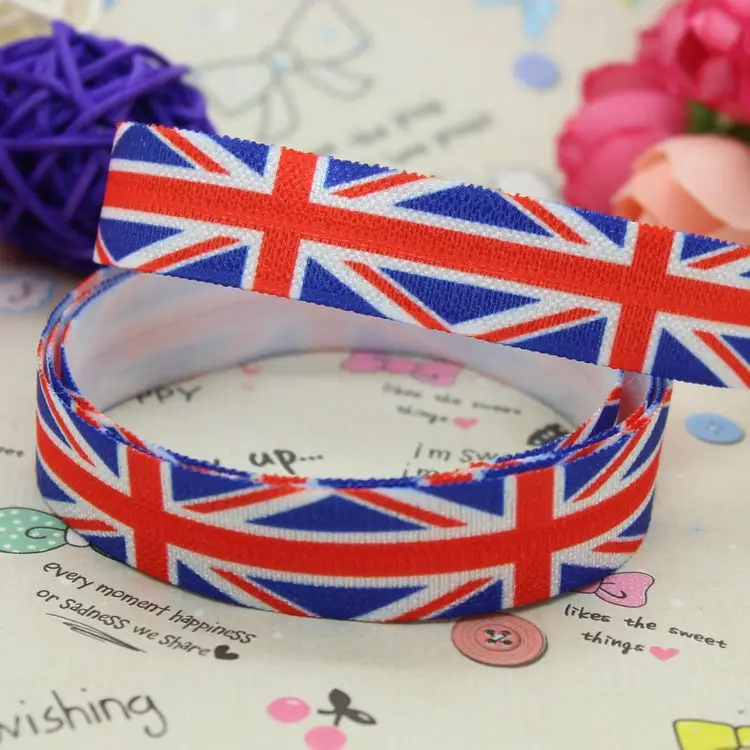 5/8''  Fold Elastic FOE flag state winnower printed headband headwear hairband diy decoration wholesale OEM D68