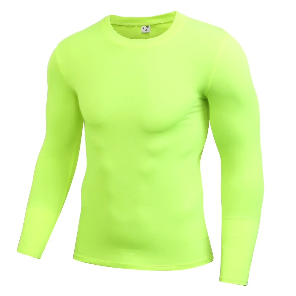 Outdoor Mens Quick Dry Fitness Compressione A Manica Lunga Baselayer Camicia Della Parte Superiore Del Corpo Sotto La Camicia Sport Stretti Usura di