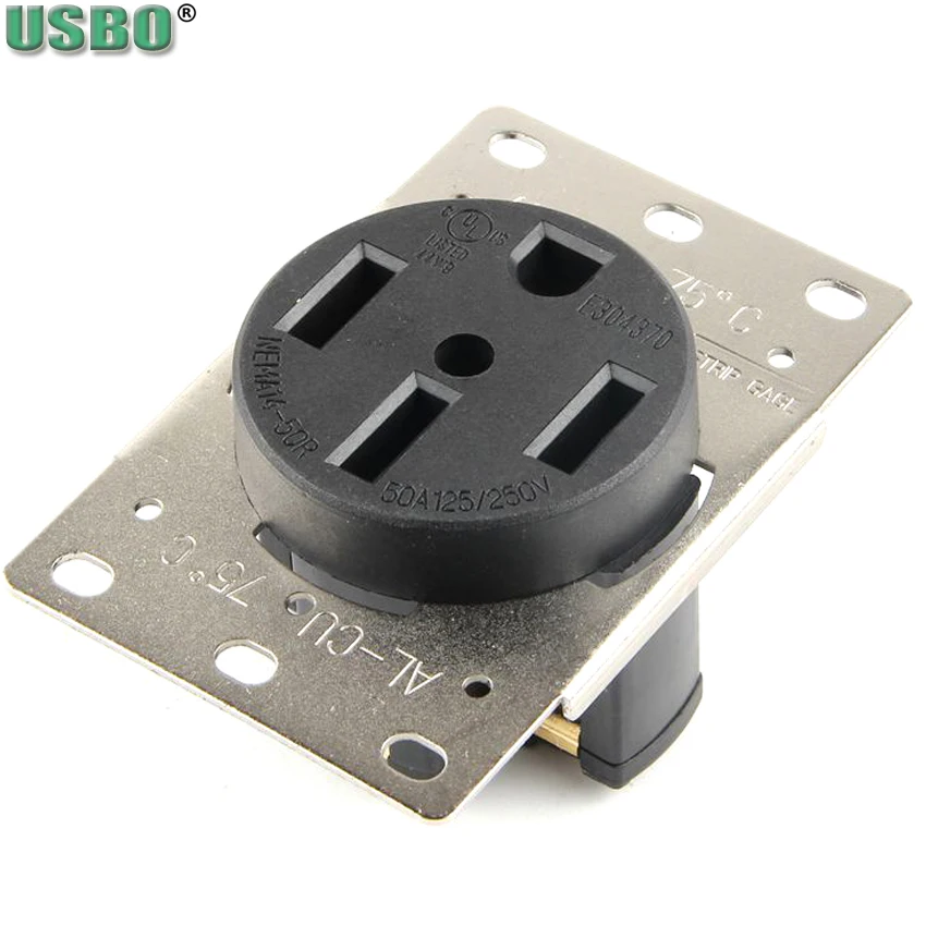 Black America 50A Nema L14-50P L14-50R US 4 pole Industry Power Electric Wired Connector Male Female magnetic power plug Socket