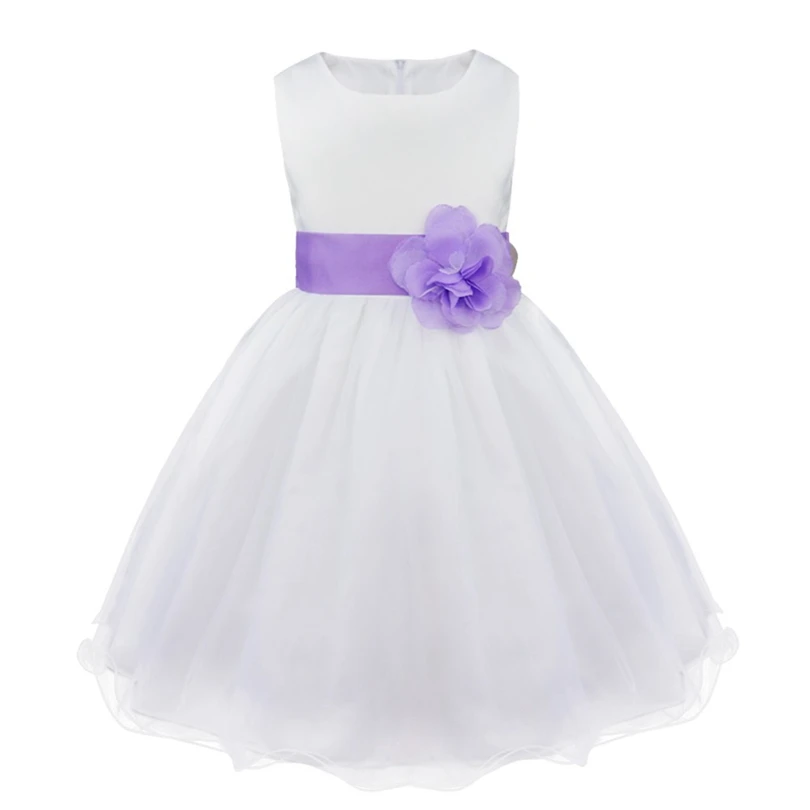 TiaoBug-vestidos formales de flores para niña, vestido de desfile de princesa para boda, vestido de baile hasta la rodilla, vestido de primera comunión, 2-14 años