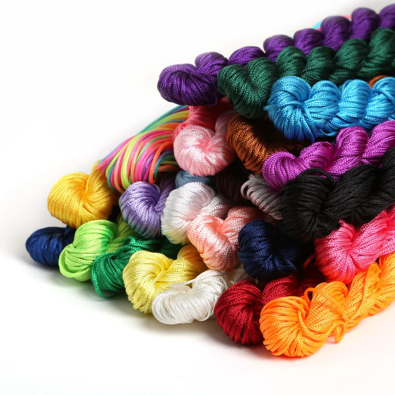 24M Mix Color Bracelet Thread 1mm Polyester Cord Chinese Knot Macrame Rattail Cord For DIY Fashion Jewelry Findings