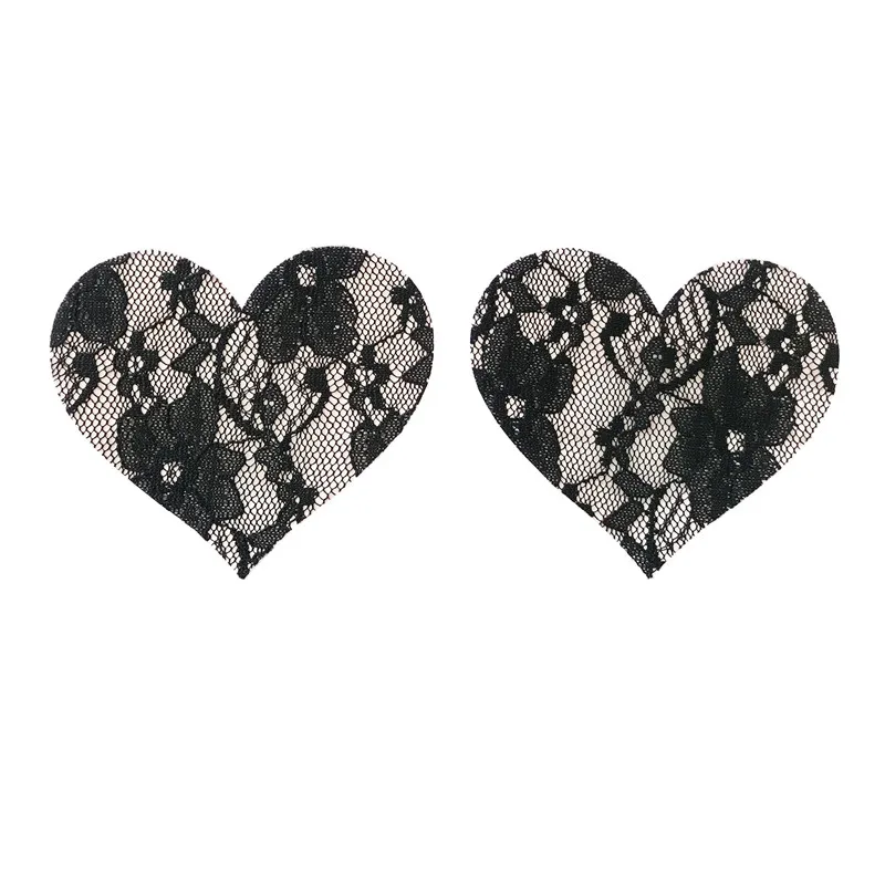 50 زوجًا (100 قطعة)/دفعة من أغطية حلمات الدانتيل على شكل قلب للنساء ، ملصقات لاصقة مثيرة للملابس الداخلية