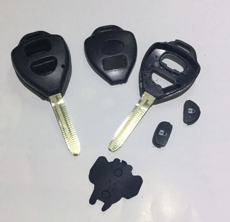 10PCS 2 Buttons Remote Key Shell  for Toyota Corolla RAV4 Yaris Avensis Avalon Echo Prado FOB Keyless Cover Blanks