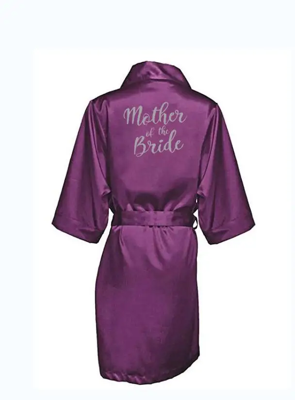 Plain Satin Robes Women Wedding Robe Bride Bridesmaid Robes Dressing Gown Bridesmaid Silk Robe Plum Silk Robes for Women Slipper