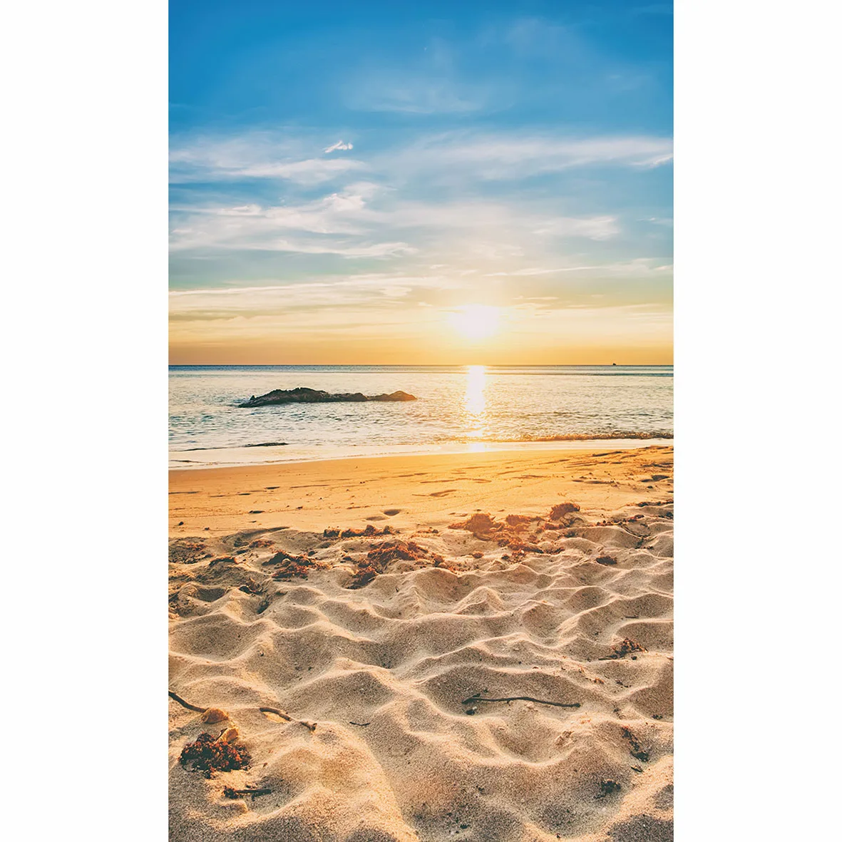 Allenjoy photography backdrops Beach sunset blue sky holiday summer ocean background for photo studio props photocall photophone