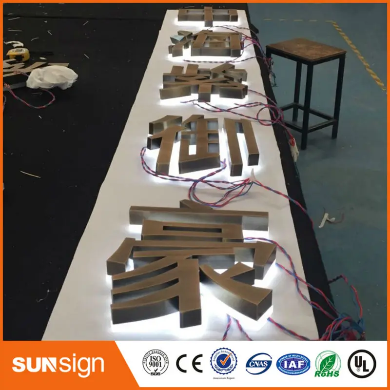 Reclame Backlit Led Kanaal Brief Tekenen Met Rvs Gezicht