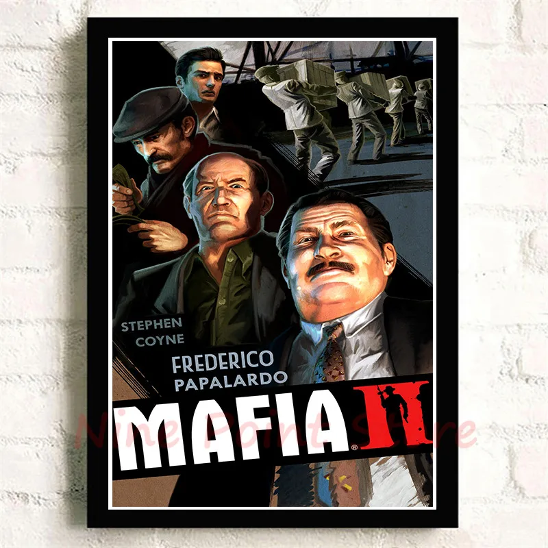 Mafia Coated paper Poster Video Game Class Bar Cafe Living Room Dining room Wall Decorative Paintings Frameless