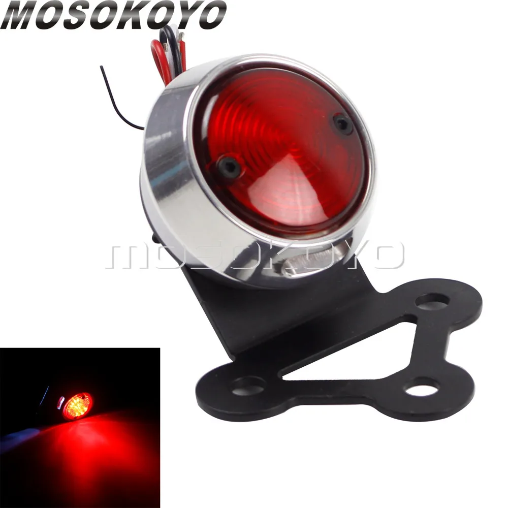 

Cafe Racer 12V LED Taillights Motorcycle Brake Running Light License Plate Light Bracket for Harley Scrambler Cruiser Chopper