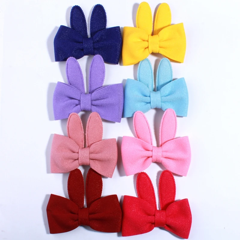 

60PCS 10CM Fashion Rabbit Ears Shape Hair Bows For Girls Headbands Hair Bow For Hair Clips Accessories