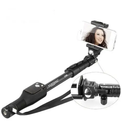 Yunteng YT 1288 Extendable Selfie Stick with Bluetooth Remote Shutter Smartphones Clip Monopod