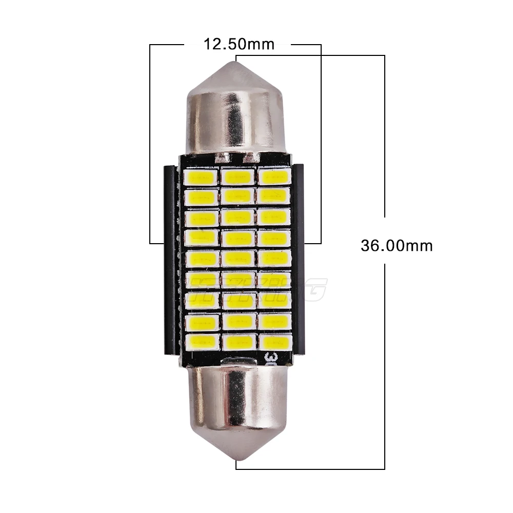 100 X Festoon C5w Led 3014 27smd 36mm No Error Canbus Car Dome Reading Auto Interior Lamps Bulb Signal Lamp License Plates