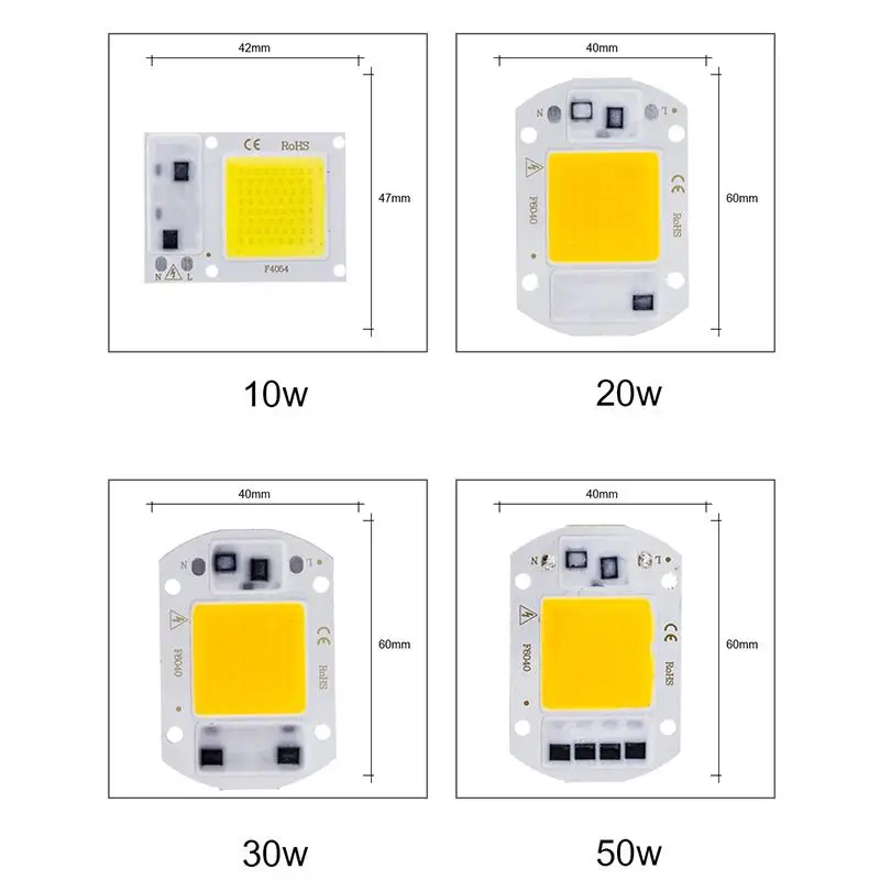 Não há necessidade de driver cob lâmpada led chip 3w 5 7 9 10 20 30 50 220v inteligente ic lampada lâmpada led luz de inundação chips holofotes iluminação