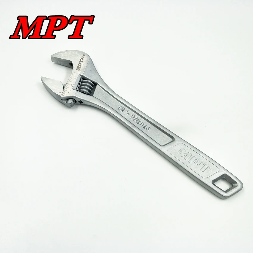 High Carbon Steel Adjustable Wrench 12''/300mm Adjustable Spanner with Laser Scale