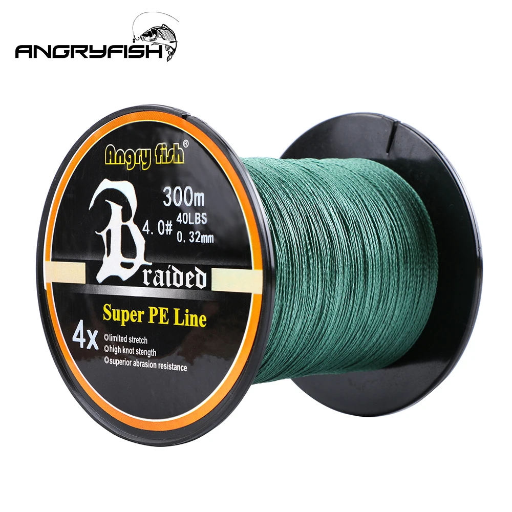 ANGRYFISH Wholesale 300/500 Meters 4 Strands Braided Fishing Line Multi-color Single Color PE line