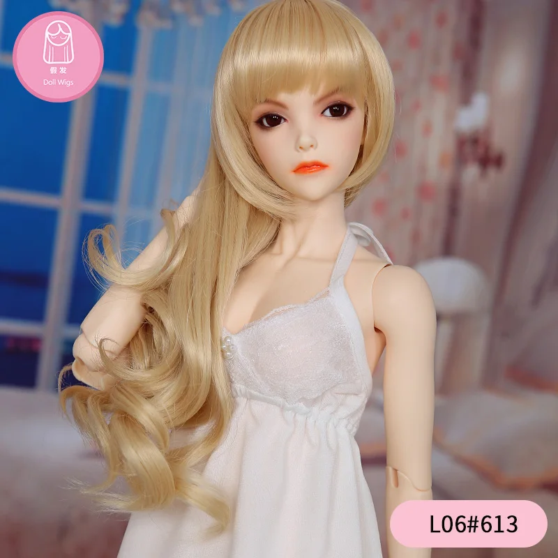 

Парик для куклы BJD Doll1/3 22-24 см, длинные вьющиеся волосы с челкой, модные волосы для девочек, цвет золотистый, коричневый, L06 #, бесплатная доставка, oueneifs