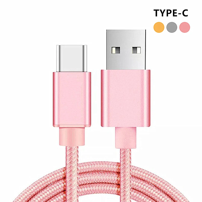 Nylon USB Cable Type C Charger 25cm Short 2/3 Meter Long Data Sync Line For Meizu 16th Oppo R17 Huawei P20 Lite p30 pro Nova 3e