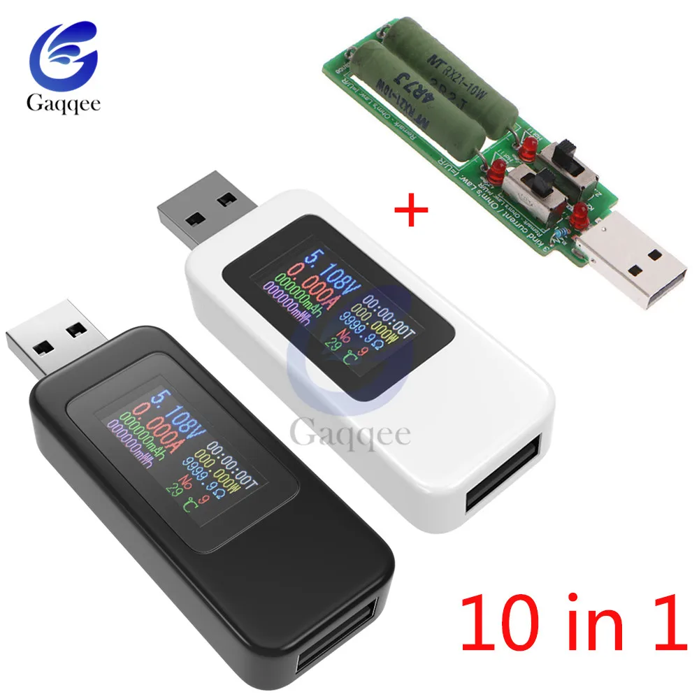 10 in 1 USB Tester DC Digital Voltmeter Amperimetro Voltage Current Volt Meter Ammeter Detector Power Bank Charger Indicator