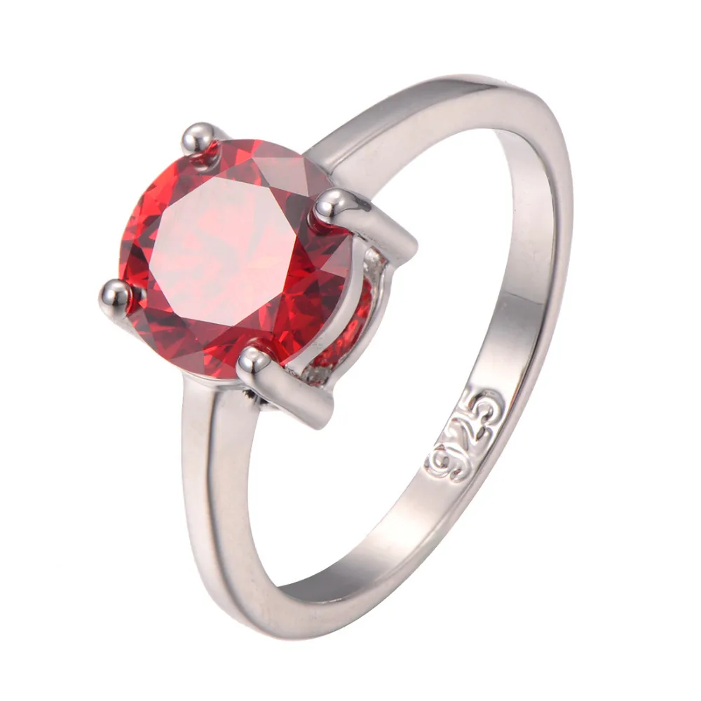 Classic Style Garnet  925 Sterling Silver Wedding Party Fashion Design Romantic Ring  Size 5 6 7 8 9 10 11 12 PR19