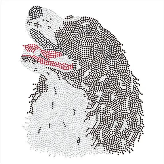 2pc/lot Rough Collie Dog  hot fix rhinestone transfer motifs iron on design rhinestone applique patch  for shirt