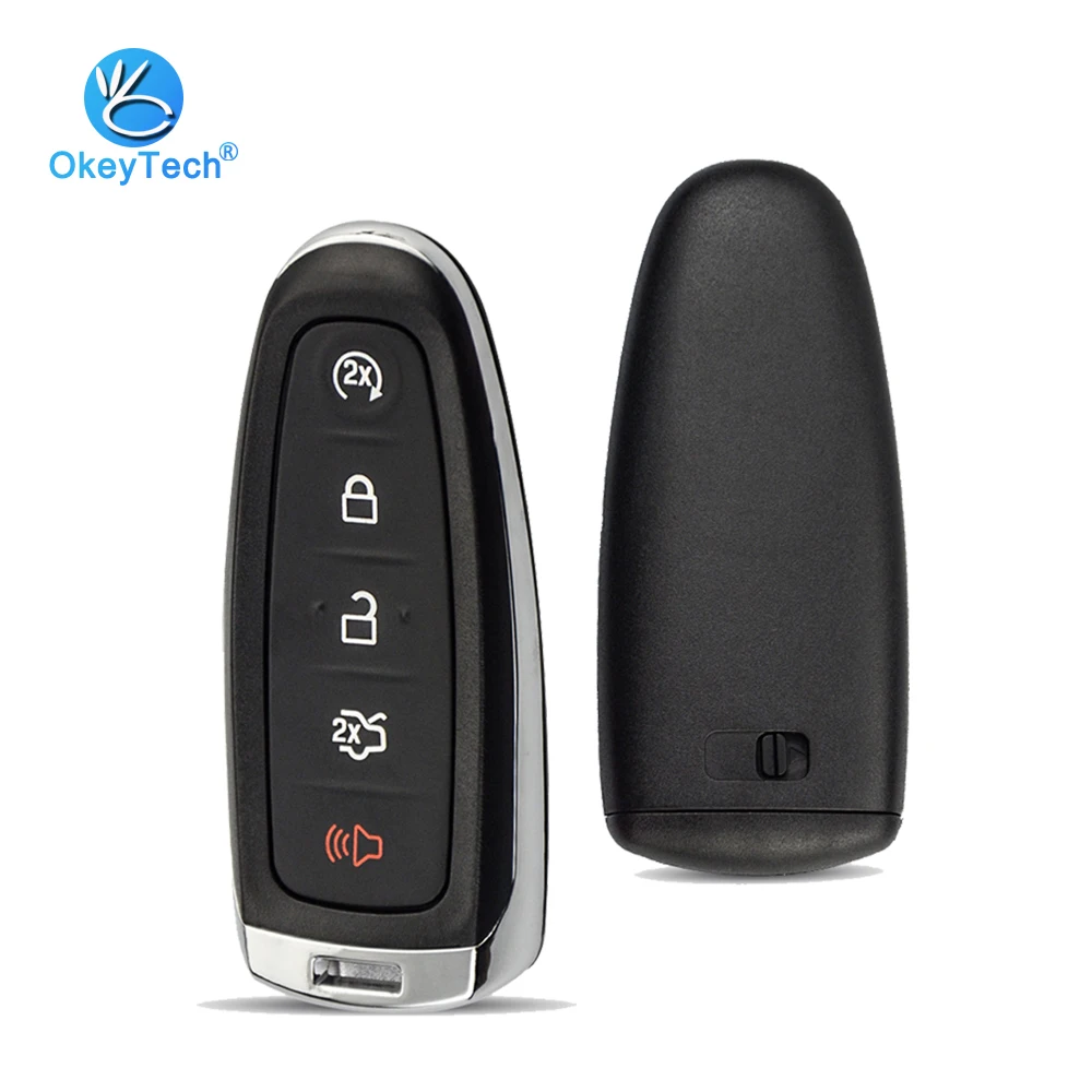 OkeyTech Smart Card Remote Key For Ford Explorer Edge Escape Flex Taurus M3N5WY8609 315Mhz 5 Button with Insert Blade ID46 Chip